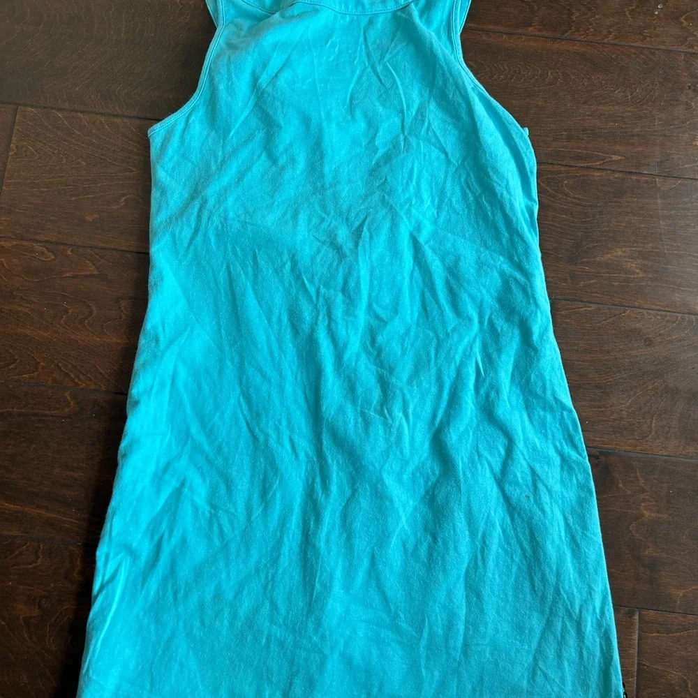 Justice Girls Blue Embellished Sequined Sleeveless Dress Sz 12 Peace Sign 4125